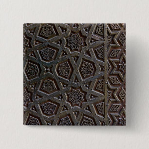 Bóton Quadrado 5.08cm Azulejo cerâmico de padrão islâmico