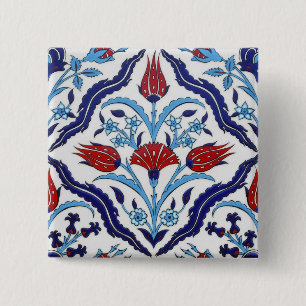 Bóton Quadrado 5.08cm azulejo turco