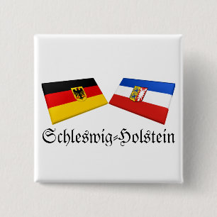 Bóton Quadrado 5.08cm Azulejos da bandeira de Schleswig-Holstein,
