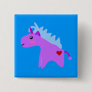Bóton Quadrado 5.08cm Baby Unicorn