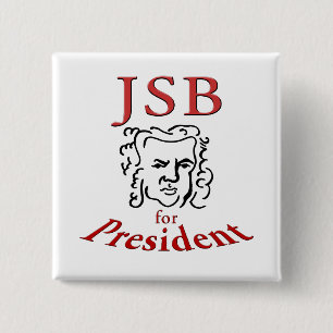 Bóton Quadrado 5.08cm Bach para Presidente