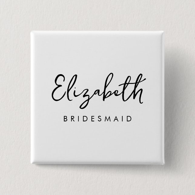 Bóton Quadrado 5.08cm Bachelore Bridesmaid dá Modelo às mulheres (Frente)