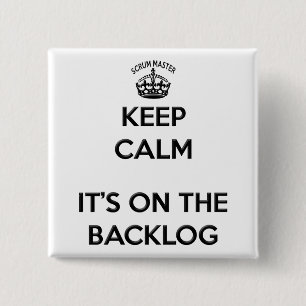 Bóton Quadrado 5.08cm Backlog do Scrum Master