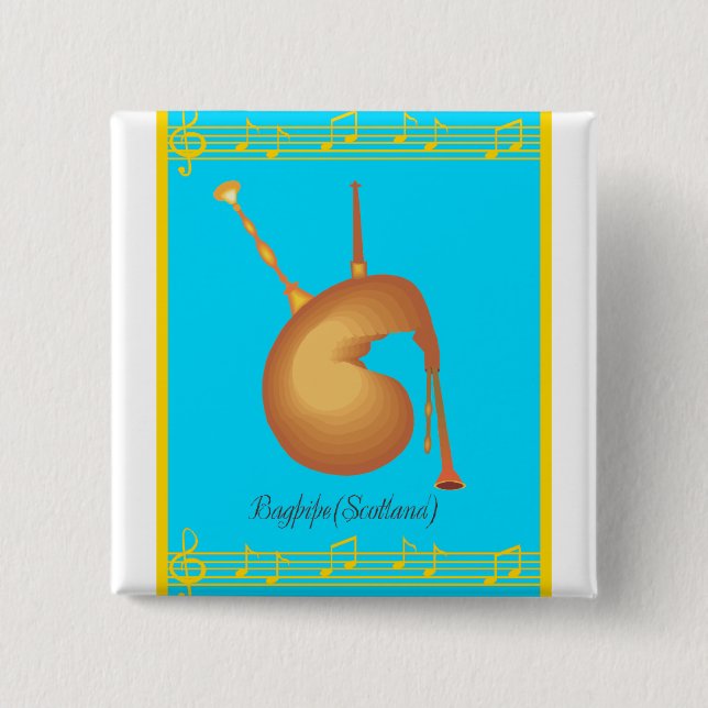 Bóton Quadrado 5.08cm bagpipe (Frente)