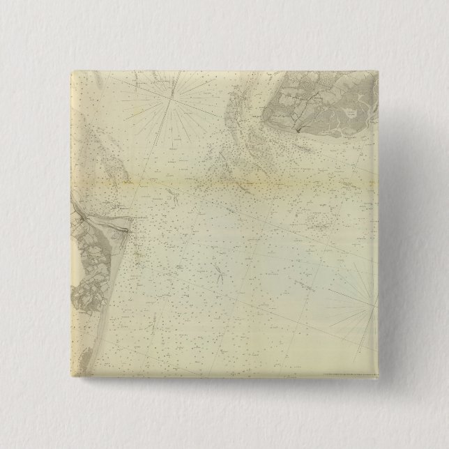 Bóton Quadrado 5.08cm Baía de Delaware, Rio 1 (Frente)
