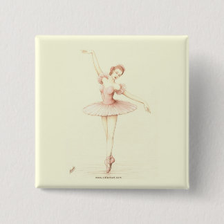 Bóton Quadrado 5.08cm Bailarina