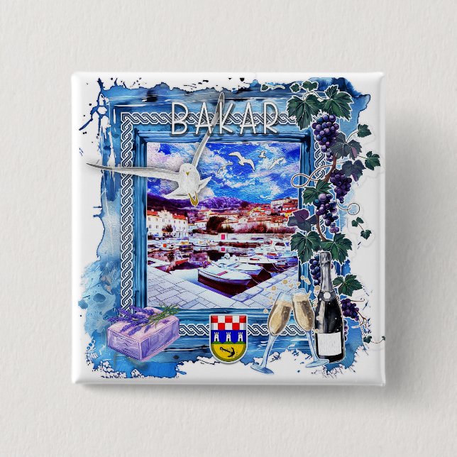 Bóton Quadrado 5.08cm Bakar (Frente)