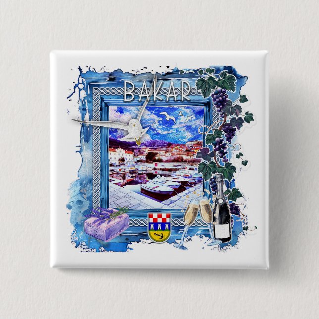 Bóton Quadrado 5.08cm Bakar (Frente)