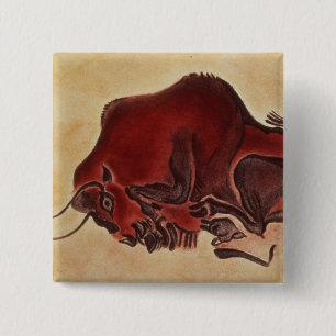 Bóton Quadrado 5.08cm Balance a pintura de um bisonte, Magdalenian