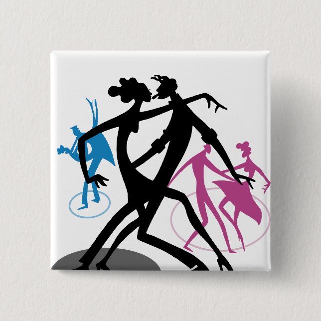 Bóton Quadrado 5.08cm Balanço e Dança (Frente)