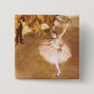 Bóton Quadrado 5.08cm Balé Dancer Degas Star Painting