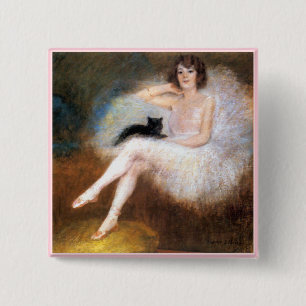 Bóton Quadrado 5.08cm Ballerina e Black Cat
