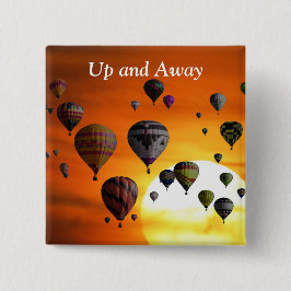 Bóton Quadrado 5.08cm Balões de ar quente em voo