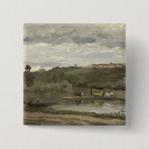 Bóton Quadrado 5.08cm Balsa de Camille Pissarro   em