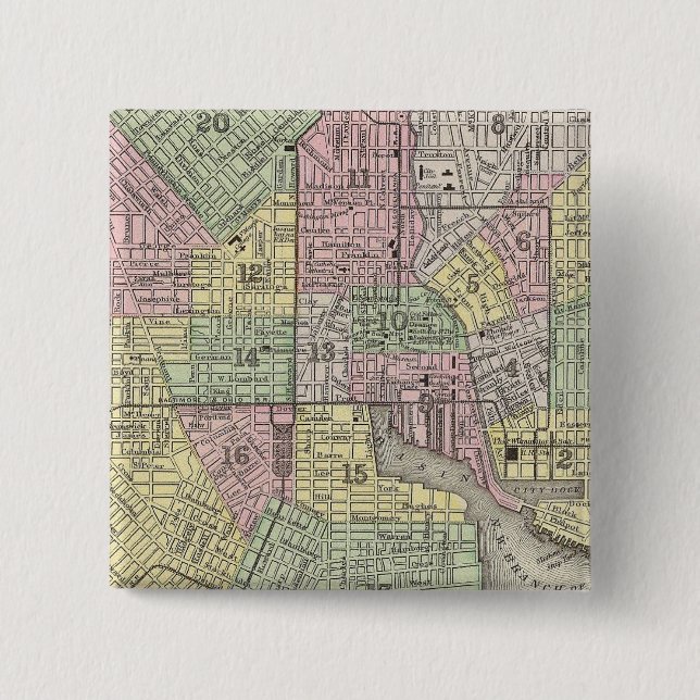Bóton Quadrado 5.08cm Baltimore (Frente)