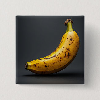 Bóton Quadrado 5.08cm Banana Isolada e Sua Sombra