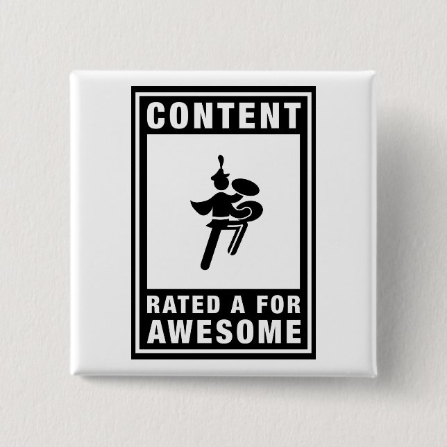 Bóton Quadrado 5.08cm Banda - pratos baixos (Frente)