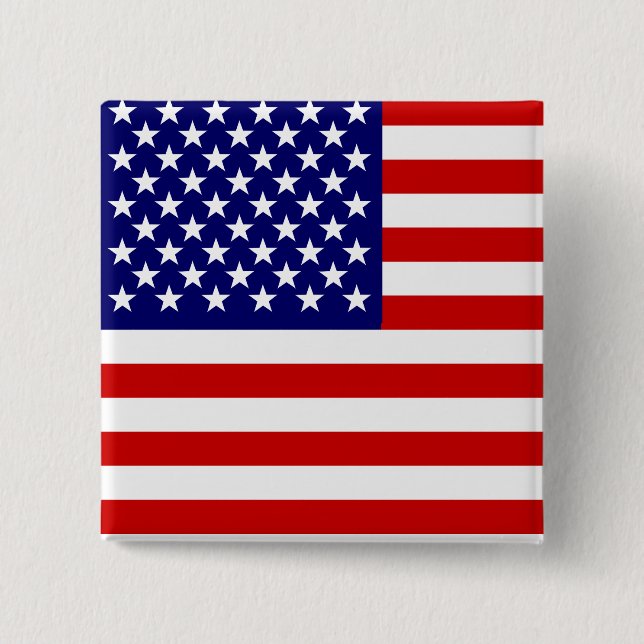 Bóton Quadrado 5.08cm Bandeira americana (Frente)