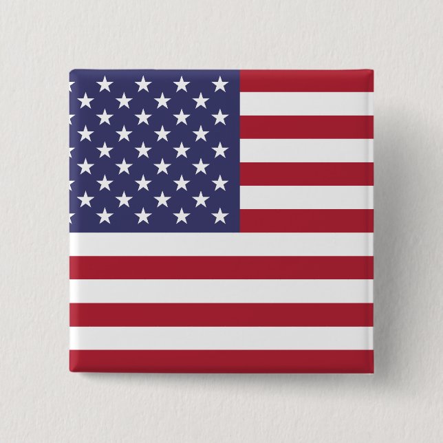 Bóton Quadrado 5.08cm Bandeira Americana (Frente)