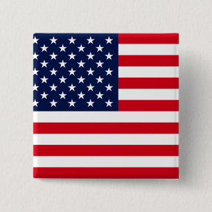 Bóton Quadrado 5.08cm Bandeira Americana