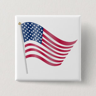BÓTON QUADRADO 5.08CM BANDEIRA AMERICANA