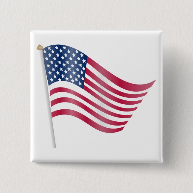 BÓTON QUADRADO 5.08CM BANDEIRA AMERICANA (Frente)