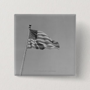 Bóton Quadrado 5.08cm Bandeira americana no mastro