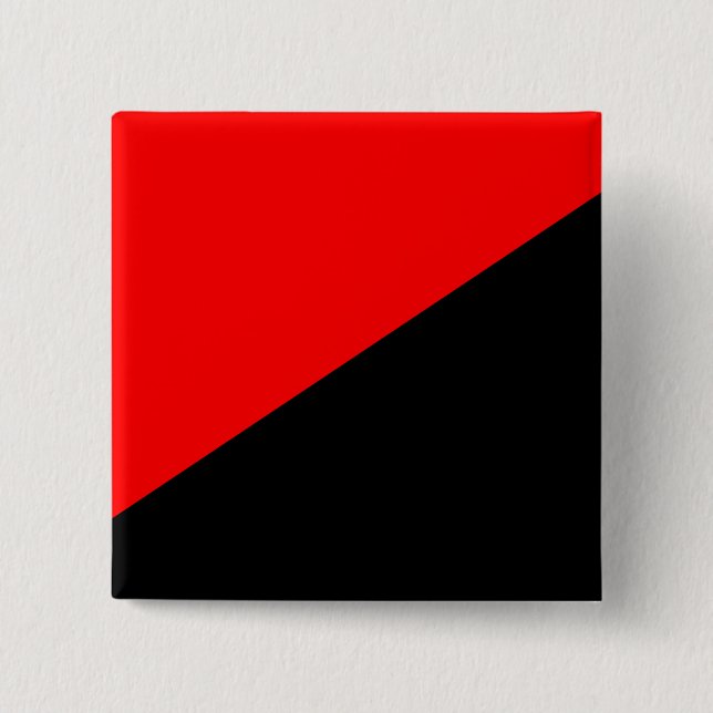 Bóton Quadrado 5.08cm Bandeira Anarquista (Anarquismo) (Frente)