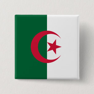 Bóton Quadrado 5.08cm Bandeira Argélia