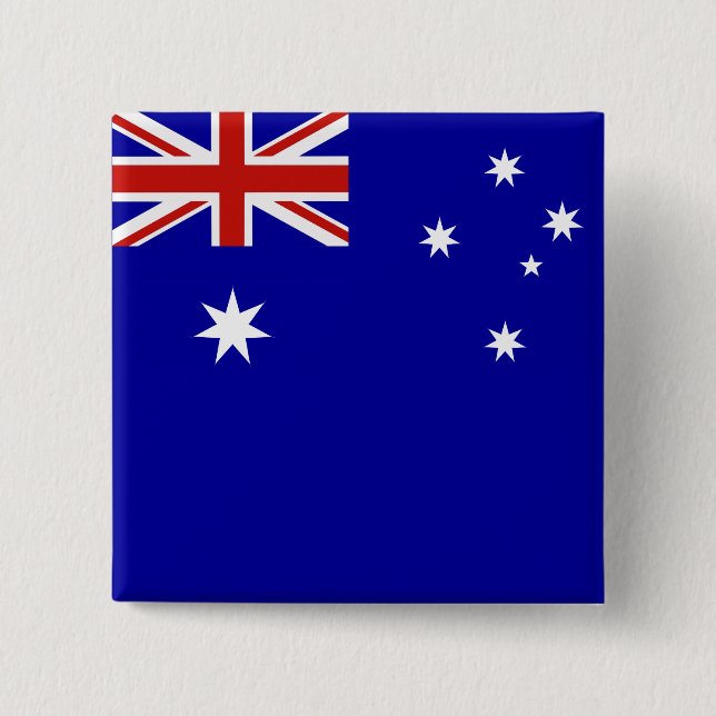 Bóton Quadrado 5.08cm bandeira australiana (Frente)