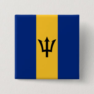 Bóton Quadrado 5.08cm Bandeira Barbadiana (Barbados) (Bajan)