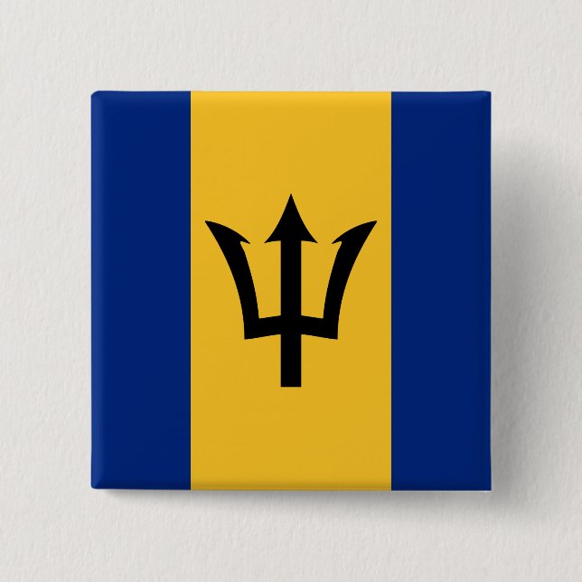 Bóton Quadrado 5.08cm Bandeira Barbados (Frente)