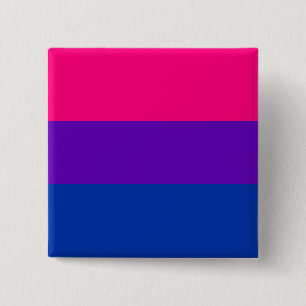 Bóton Quadrado 5.08cm Bandeira bissexual contínua do orgulho