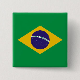 Bóton Quadrado 5.08cm bandeira brasileira