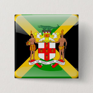 Bóton Quadrado 5.08cm Bandeira brilhante jamaicana