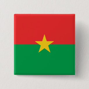 Bóton Quadrado 5.08cm Bandeira Burkina Faso