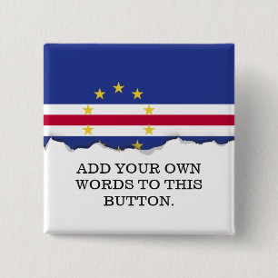 Bóton Quadrado 5.08cm Bandeira Cabo Verde