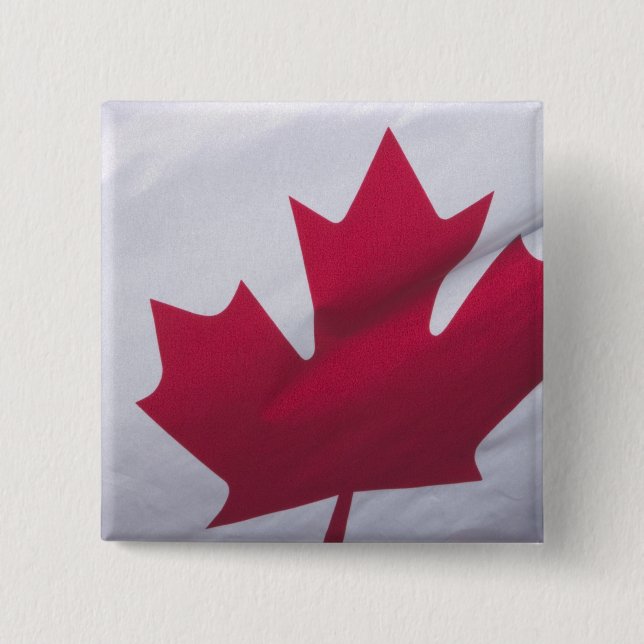 Bóton Quadrado 5.08cm Bandeira Canadense. (Frente)