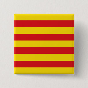 Bóton Quadrado 5.08cm Bandeira Catalã