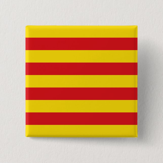 Bóton Quadrado 5.08cm Bandeira Catalã (Frente)