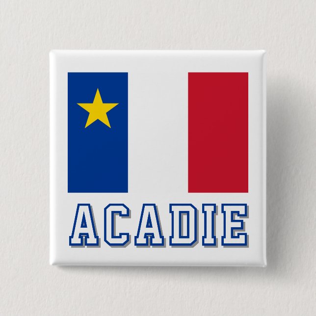 Bóton Quadrado 5.08cm Bandeira da Acádia (Frente)