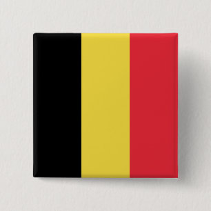 Bóton Quadrado 5.08cm Bandeira da Bélgica