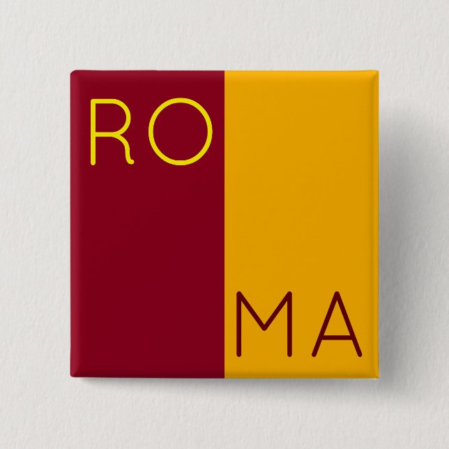 Bóton Quadrado 5.08cm Bandeira da cidade de Roma, Itália (Frente)