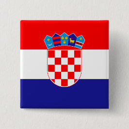 Bóton Quadrado 5.08cm Bandeira da Croácia