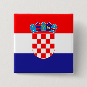 Bóton Quadrado 5.08cm Bandeira da Croácia (croata)