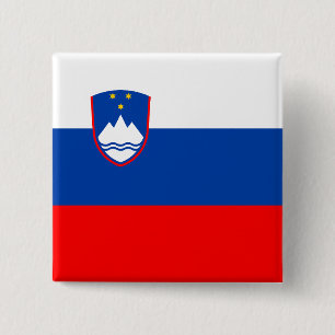 Bóton Quadrado 5.08cm Bandeira da Eslovênia