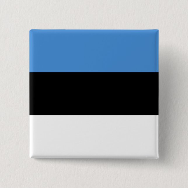 Bóton Quadrado 5.08cm Bandeira da Estônia (Frente)