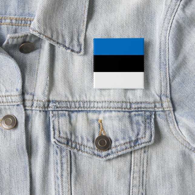 Bóton Quadrado 5.08cm Bandeira da Estônia (In Situ)