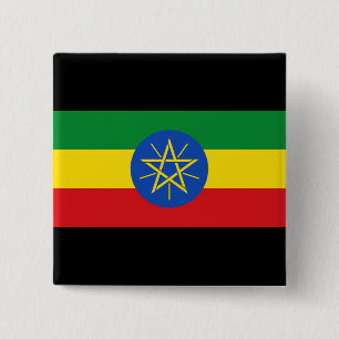 Bóton Quadrado 5.08cm Bandeira da Etiópia