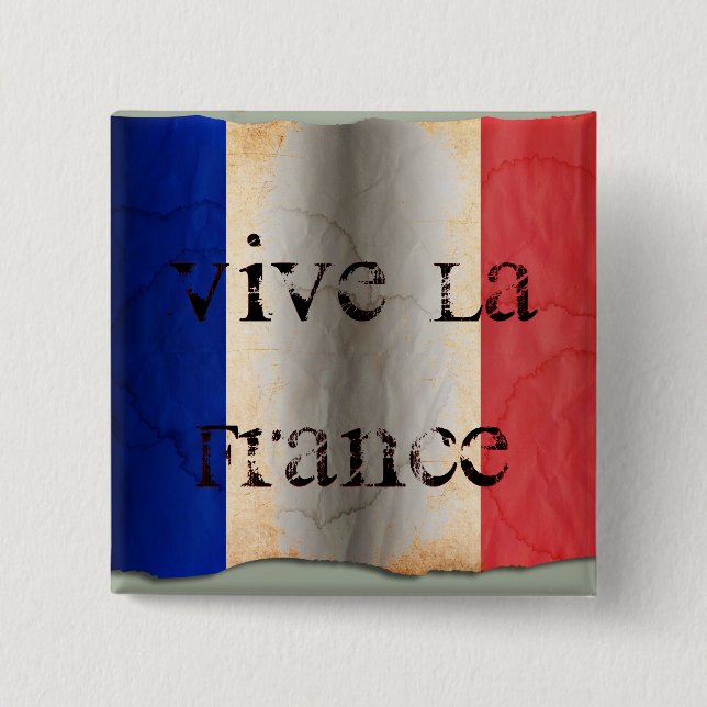 Bóton Quadrado 5.08cm Bandeira da França (Frente)